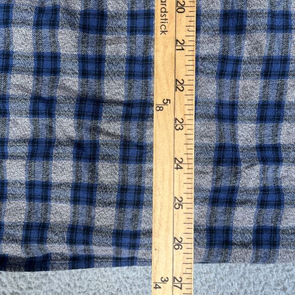 Vans Flannel Shirt Men XL Blue Gray Plaid Button Long Sleeve Pocket Surf Skate - Picture 10 of 12